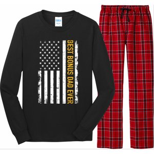 Best Bonus Dad Ever With Us American Flag Gift Long Sleeve Pajama Set