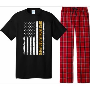 Best Bonus Dad Ever With Us American Flag Gift Pajama Set