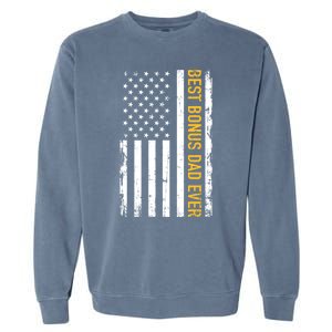 Best Bonus Dad Ever With Us American Flag Gift Garment-Dyed Sweatshirt