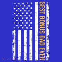 Best Bonus Dad Ever With Us American Flag Gift 16 in Basic Backpack