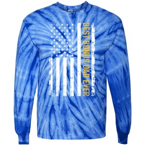 Best Bonus Dad Ever With Us American Flag Gift Tie-Dye Long Sleeve Shirt