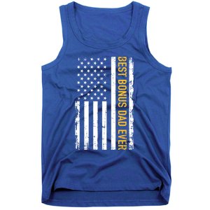 Best Bonus Dad Ever With Us American Flag Gift Tank Top