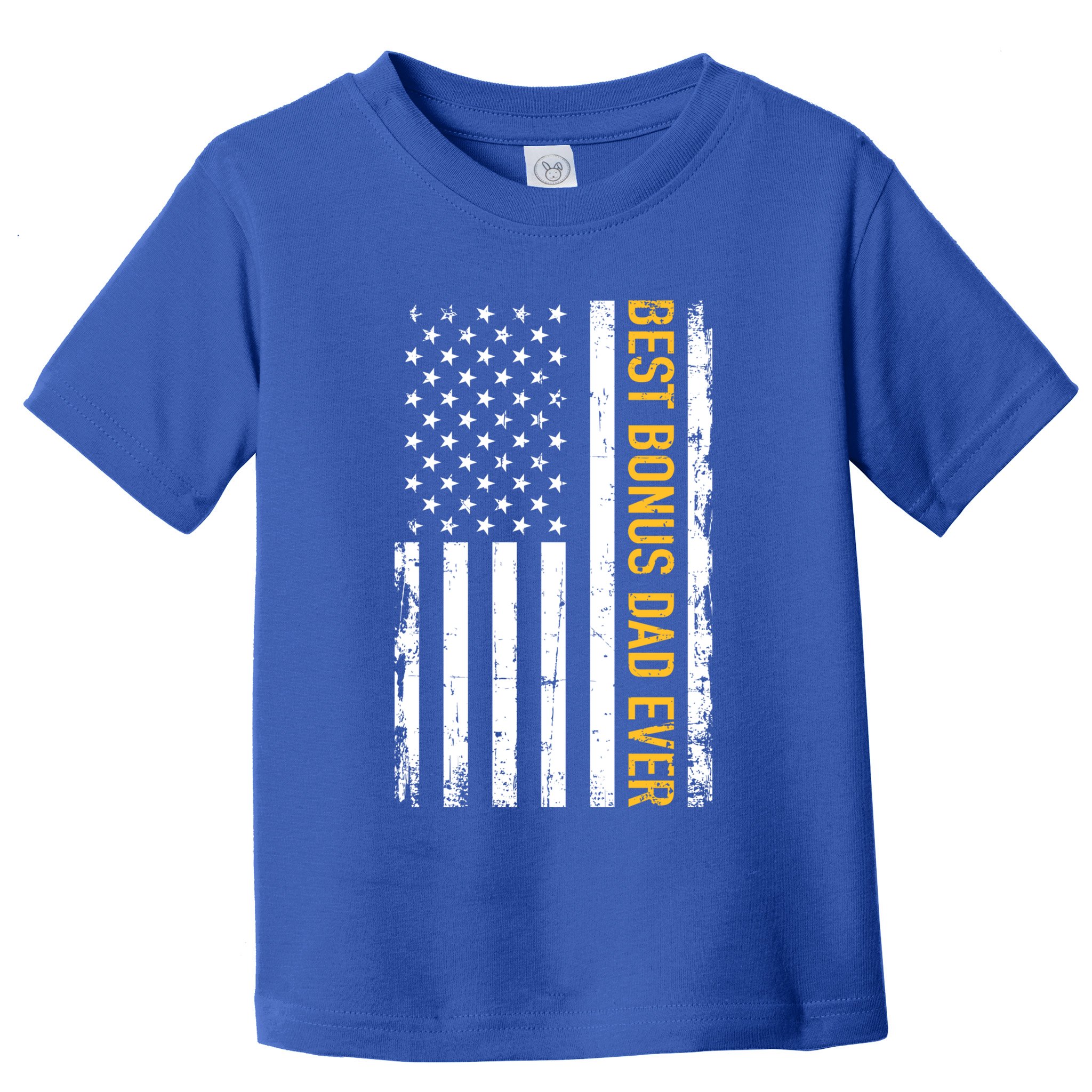 Best Bonus Dad Ever With Us American Flag Gift Toddler T-Shirt