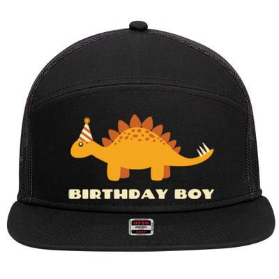 Birthday Boy Dinosaur 7 Panel Mesh Trucker Snapback Hat