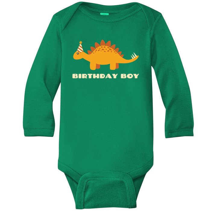 Birthday Boy Dinosaur Baby Long Sleeve Bodysuit