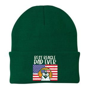 Best Beagle Dad Ever Flag Patriotic Dog Lover Owner Men Gift Knit Cap Winter Beanie