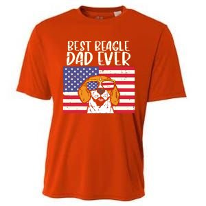 Best Beagle Dad Ever Flag Patriotic Dog Lover Owner Men Gift Cooling Performance Crew T-Shirt