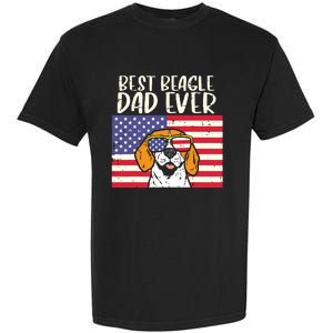 Best Beagle Dad Ever Flag Patriotic Dog Lover Owner Men Gift Garment-Dyed Heavyweight T-Shirt