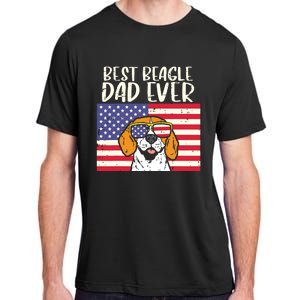 Best Beagle Dad Ever Flag Patriotic Dog Lover Owner Men Gift Adult ChromaSoft Performance T-Shirt