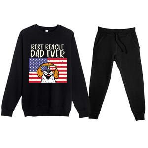 Best Beagle Dad Ever Flag Patriotic Dog Lover Owner Men Gift Premium Crewneck Sweatsuit Set