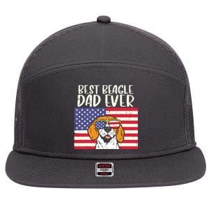 Best Beagle Dad Ever Flag Patriotic Dog Lover Owner Men Gift 7 Panel Mesh Trucker Snapback Hat