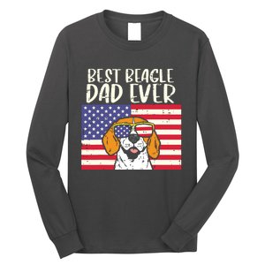 Best Beagle Dad Ever Flag Patriotic Dog Lover Owner Men Gift Long Sleeve Shirt