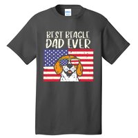 Best Beagle Dad Ever Flag Patriotic Dog Lover Owner Men Gift Tall T-Shirt