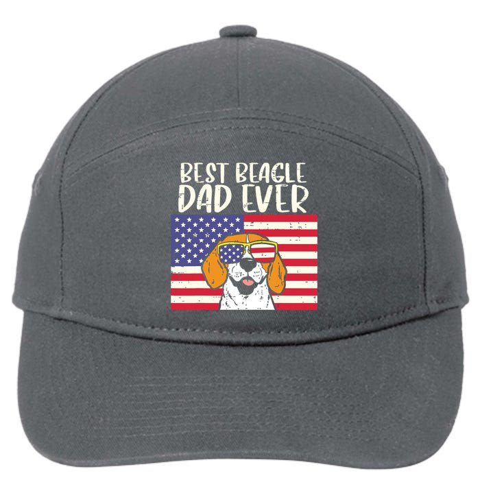 Best Beagle Dad Ever Flag Patriotic Dog Lover Owner Men Gift 7-Panel Snapback Hat