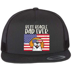 Best Beagle Dad Ever Flag Patriotic Dog Lover Owner Men Gift Flat Bill Trucker Hat