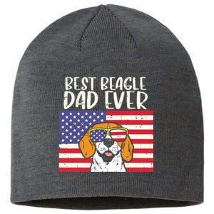 Best Beagle Dad Ever Flag Patriotic Dog Lover Owner Men Gift Sustainable Beanie