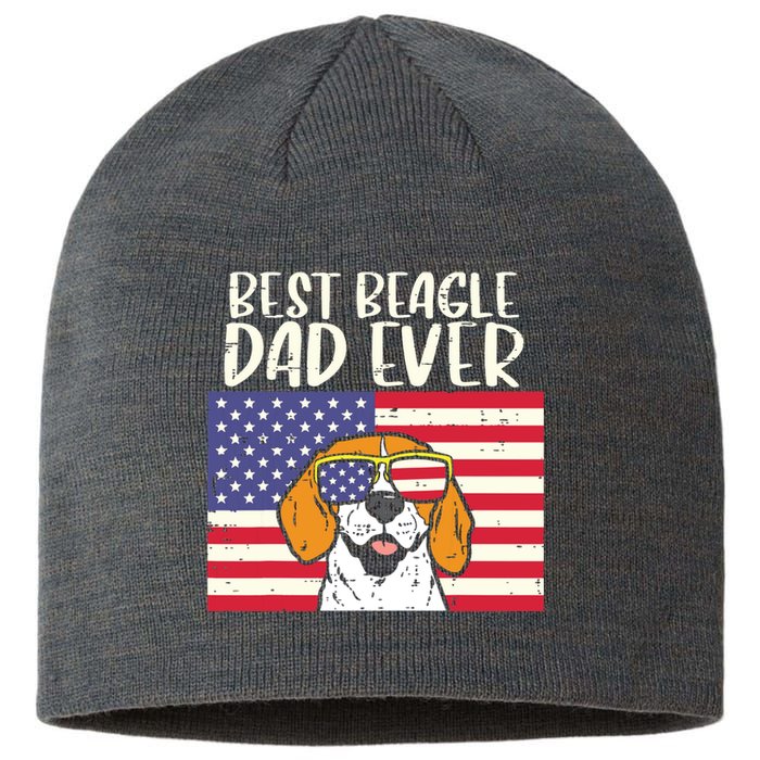 Best Beagle Dad Ever Flag Patriotic Dog Lover Owner Men Gift Sustainable Beanie