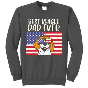 Best Beagle Dad Ever Flag Patriotic Dog Lover Owner Men Gift Tall Sweatshirt