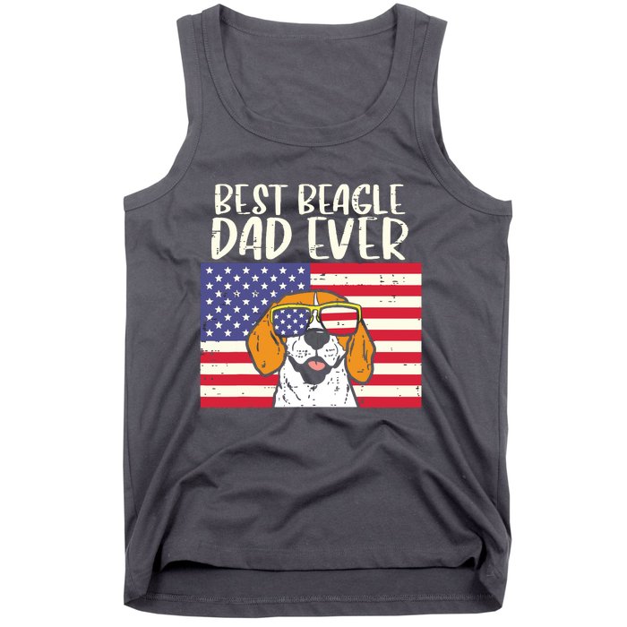 Best Beagle Dad Ever Flag Patriotic Dog Lover Owner Men Gift Tank Top