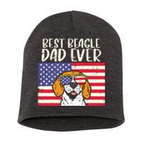 Best Beagle Dad Ever Flag Patriotic Dog Lover Owner Men Gift Short Acrylic Beanie