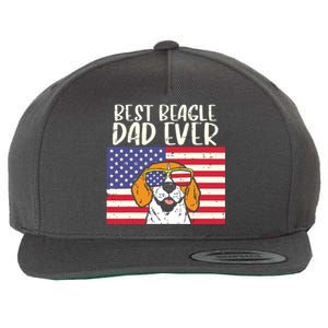 Best Beagle Dad Ever Flag Patriotic Dog Lover Owner Men Gift Wool Snapback Cap