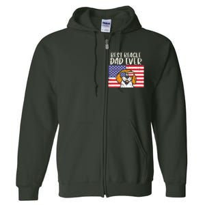 Best Beagle Dad Ever Flag Patriotic Dog Lover Owner Men Gift Full Zip Hoodie