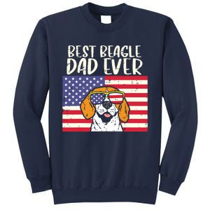 Best Beagle Dad Ever Flag Patriotic Dog Lover Owner Men Gift Sweatshirt