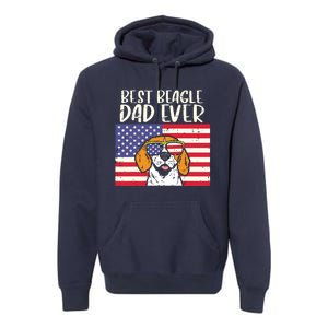 Best Beagle Dad Ever Flag Patriotic Dog Lover Owner Men Gift Premium Hoodie