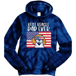 Best Beagle Dad Ever Flag Patriotic Dog Lover Owner Men Gift Tie Dye Hoodie