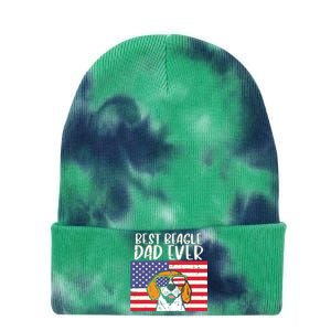 Best Beagle Dad Ever Flag Patriotic Dog Lover Owner Men Gift Tie Dye 12in Knit Beanie