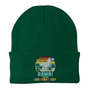 Birthday Boy Dino T Rex Dinosaur Knit Cap Winter Beanie