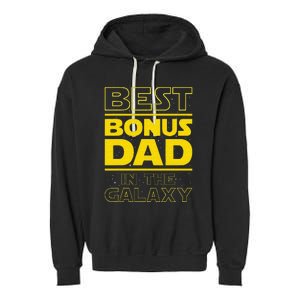 Best Bonus Dad In The Galaxy Stepfather Stepdad Grandpa Garment-Dyed Fleece Hoodie