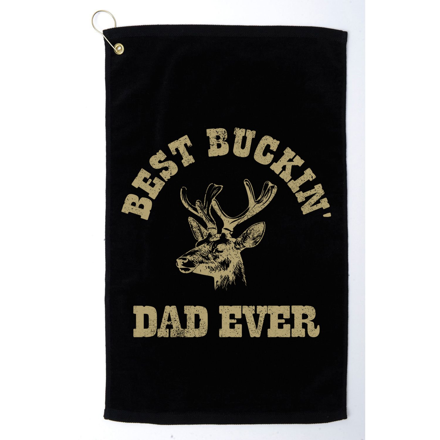 Best Buckin Dad Ever Funny Hunting Fathers Day Great Gift Golf Towel