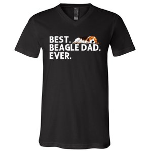 Best Beagle Dad Art For Father Beagle Dog Beagle Lover V-Neck T-Shirt