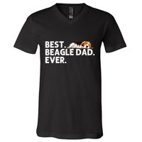 Best Beagle Dad Art For Father Beagle Dog Beagle Lover V-Neck T-Shirt