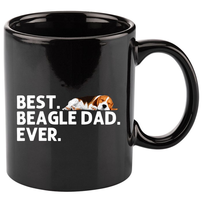 Best Beagle Dad Art For Father Beagle Dog Beagle Lover 11oz C Handle Ceramic Mug