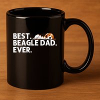 Best Beagle Dad Art For Father Beagle Dog Beagle Lover 11oz C Handle Ceramic Mug