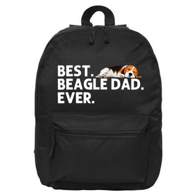 Best Beagle Dad Art For Father Beagle Dog Beagle Lover 16 in Basic Backpack