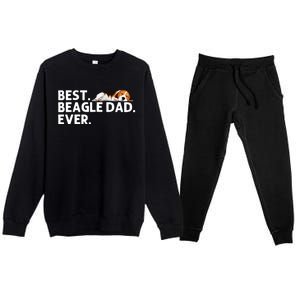 Best Beagle Dad Art For Father Beagle Dog Beagle Lover Premium Crewneck Sweatsuit Set