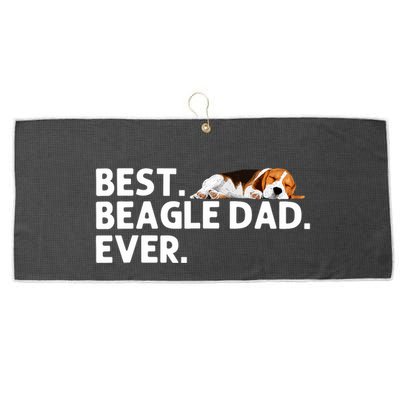 Best Beagle Dad Art For Father Beagle Dog Beagle Lover Large Microfiber Waffle Golf Towel