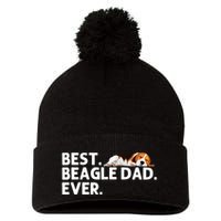 Best Beagle Dad Art For Father Beagle Dog Beagle Lover Pom Pom 12in Knit Beanie