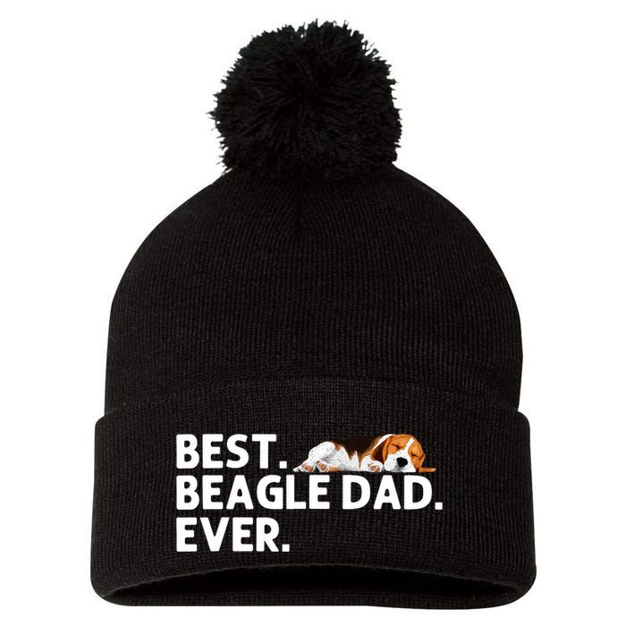 Best Beagle Dad Art For Father Beagle Dog Beagle Lover Pom Pom 12in Knit Beanie