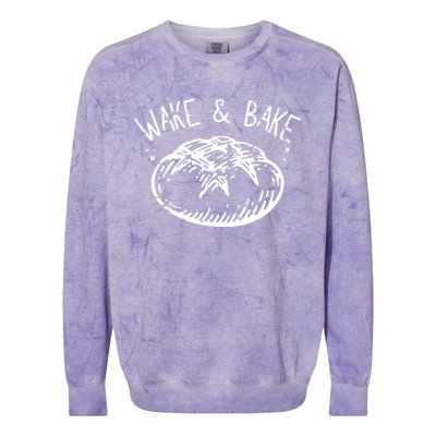 Bread Baking Disegn Sourdough Starter Wake And Bake Colorblast Crewneck Sweatshirt