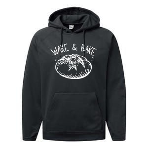 Bread Baking Disegn Sourdough Starter Wake And Bake Performance Fleece Hoodie