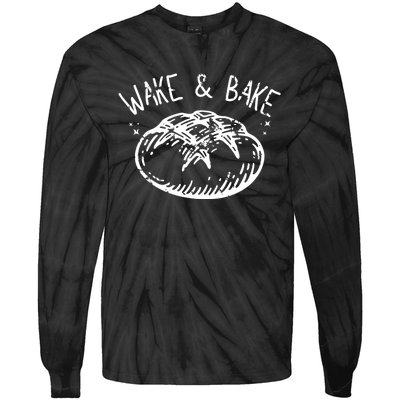 Bread Baking Disegn Sourdough Starter Wake And Bake Tie-Dye Long Sleeve Shirt