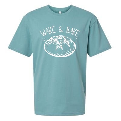 Bread Baking Disegn Sourdough Starter Wake And Bake Sueded Cloud Jersey T-Shirt