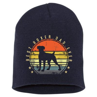 Best Boxer Dad Ever Daddy Dog Lover Funny Fathers Day Short Acrylic Beanie