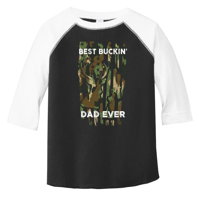 Best Buckin Dad Ever Usa Camouflage Deer Hunting Fathers Day Gift Toddler Fine Jersey T-Shirt