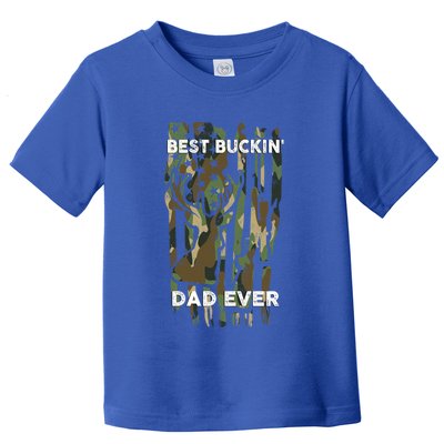 Best Buckin Dad Ever Usa Camouflage Deer Hunting Fathers Day Gift Toddler T-Shirt