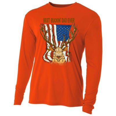 Best Buckin Dad Ever Funny Deer Father’S Day Hunting Dad Gift Cooling Performance Long Sleeve Crew